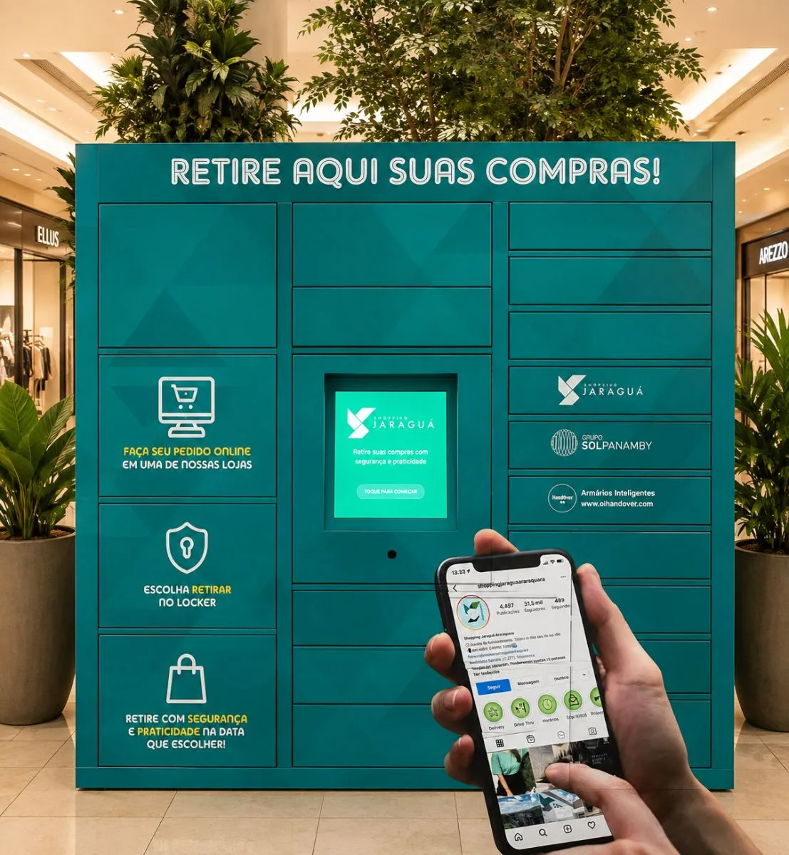 Handover locker at Shopping Jaraguá