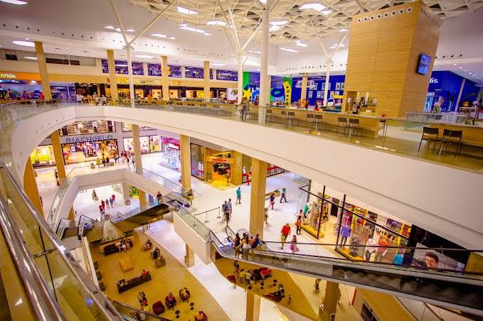 Inside a shopping mall